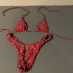Pink cheetah print bikini